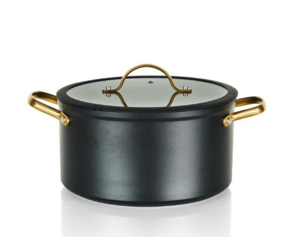 Platinumסיר 14*28 ס"מ 8.2 ליטר יציקת אלומיניום ידיות זהב סולתם