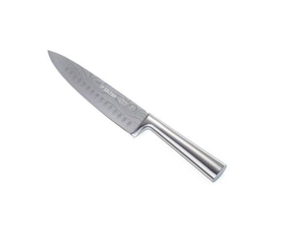 סכין שף עם שקעים 20 ס"מ ידית נירוסטה Samurai