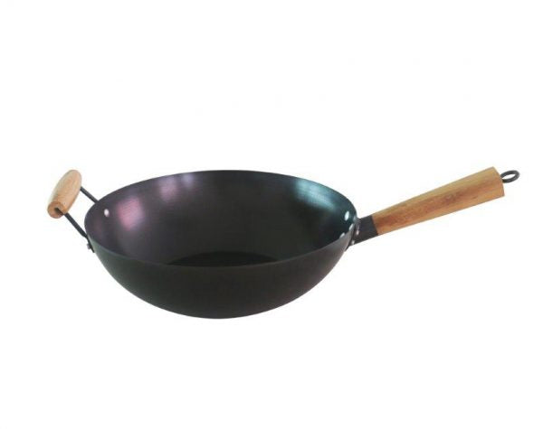 ווק קרבון סטיל 34 ס"מ עם ידית עץ