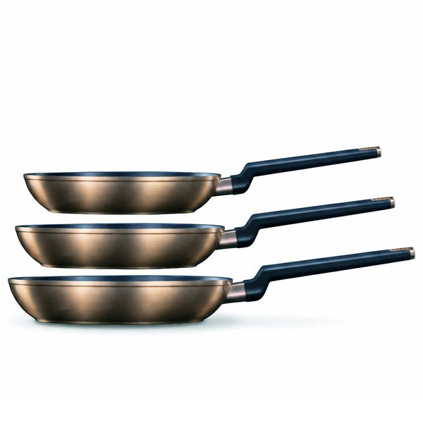 סט 3 מחבתות אלומיניום 20/24/28 ס"מ זהב CHROME
