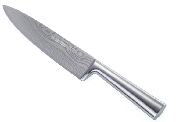 סכין שף 20 ס"מ ידית נירוסטה Samurai גימור דמסקוס סולתם