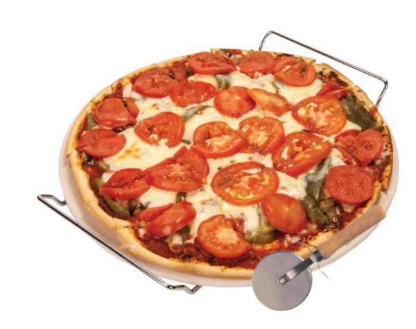 משטח פיצה מאבן מעמד+גלגלת סולתם