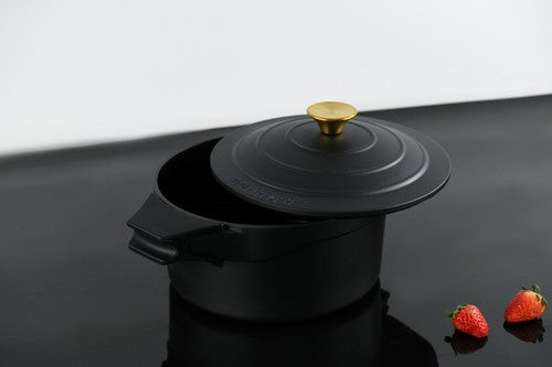 סיר יציקת אלומניום 20 ס"מ שחור RETRO