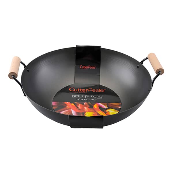 ווק יפני 2 ידית עץ CutterPeeler 35cm
