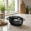 רוסטר אובלי BLACK MARBLE עם מכסה ארומטי – 38×24×13 סמ