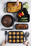 שלישיית תבניות אמייל ENAMELWARE שחור – סט אפייה והגשה איכותי לכל מטבח