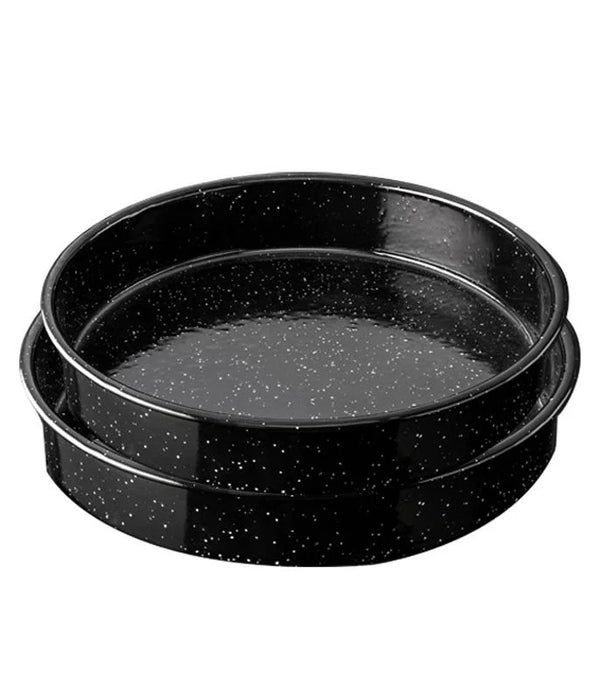 סט 2 תבניות עגולות אמייל ENAMELWARE שחור – אפייה, בישול והגשה בעיצוב אלגנטי