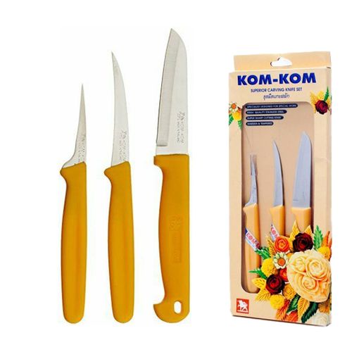 סט /3 סכיני גילוף פירות ידית פלסטיק kom-kom C Kiwi kom kom